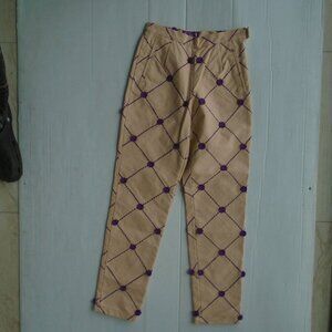 vintage en Soie Women's Denim Jeans Pants Big Plaids Size 36 Pink/Purple Read!